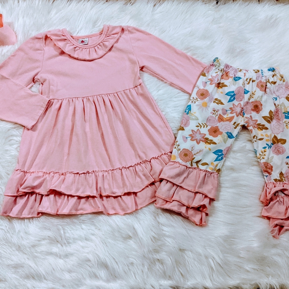Conice Mini Girl M (3t) Pink Floral Outfit